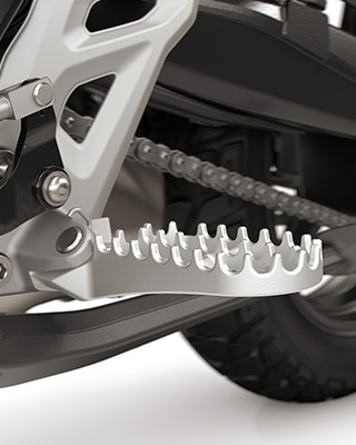 The enduro footrests and shift assistant Pro of the F 450 GS from BMW Motorrad