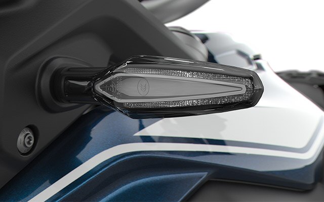 Vi ser LED bilnkers detaljbild på F 850 GS.