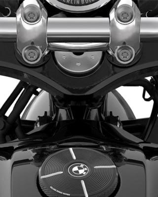 Machined fuel filler cap.