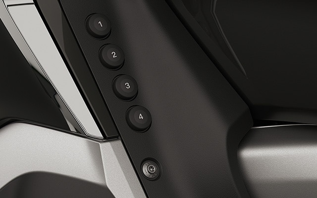Focus on the four numbered Favourites buttons.